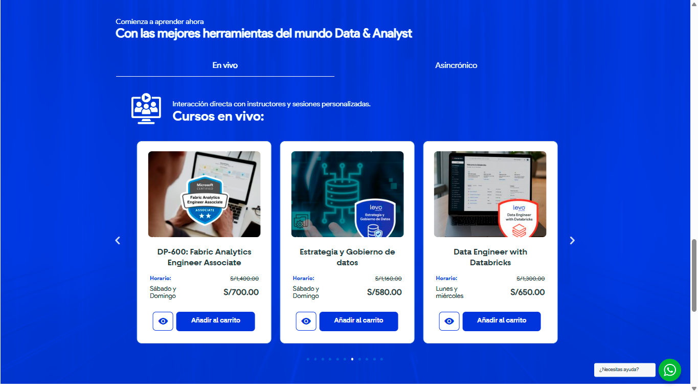 LEVO Learning Center, pantalla 3 de 3